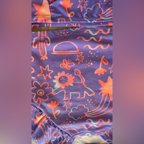 Cat and Jack Two Piece Swimsuit, Purple with Neon Dinos / Floral - 3T - Picture 3 of 9